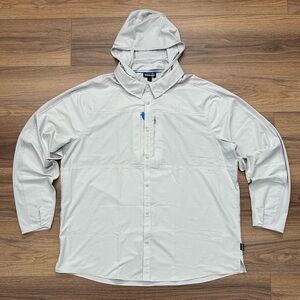 NEW Patagonia Men’s River Rambler Hybrid Sun Hoody in Crisp Grey - Size XXL